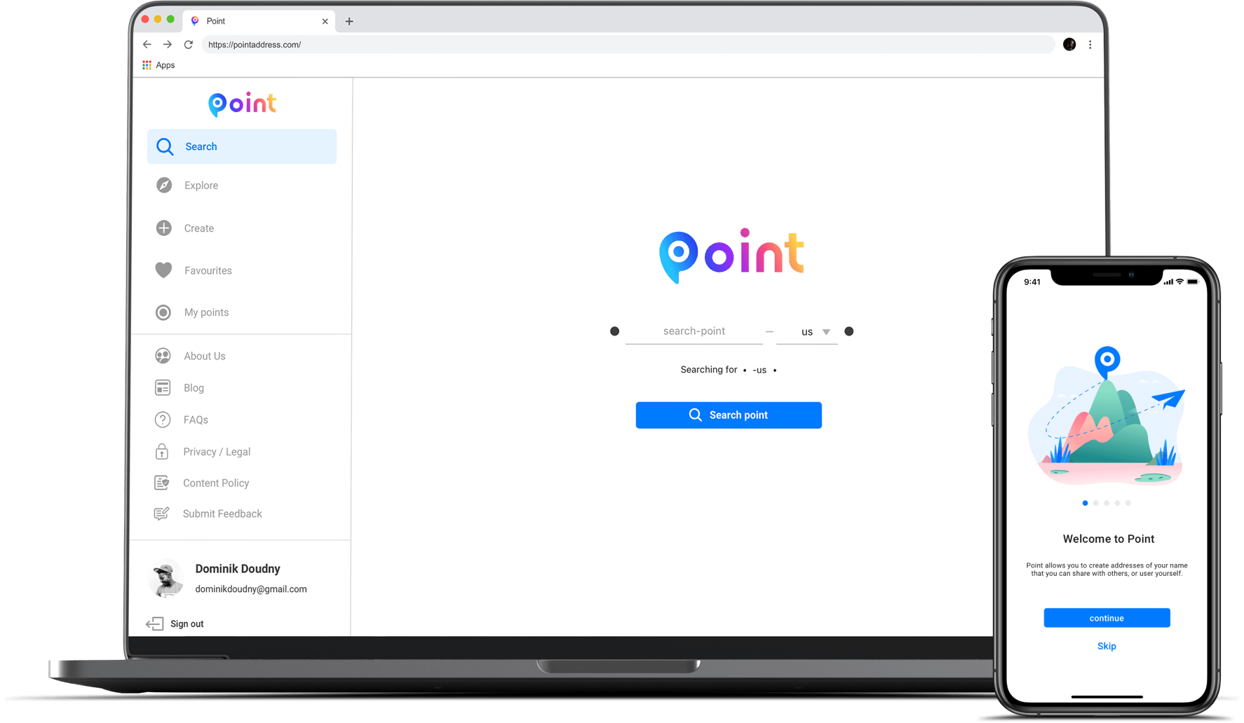 Point desktop and mobile mockup