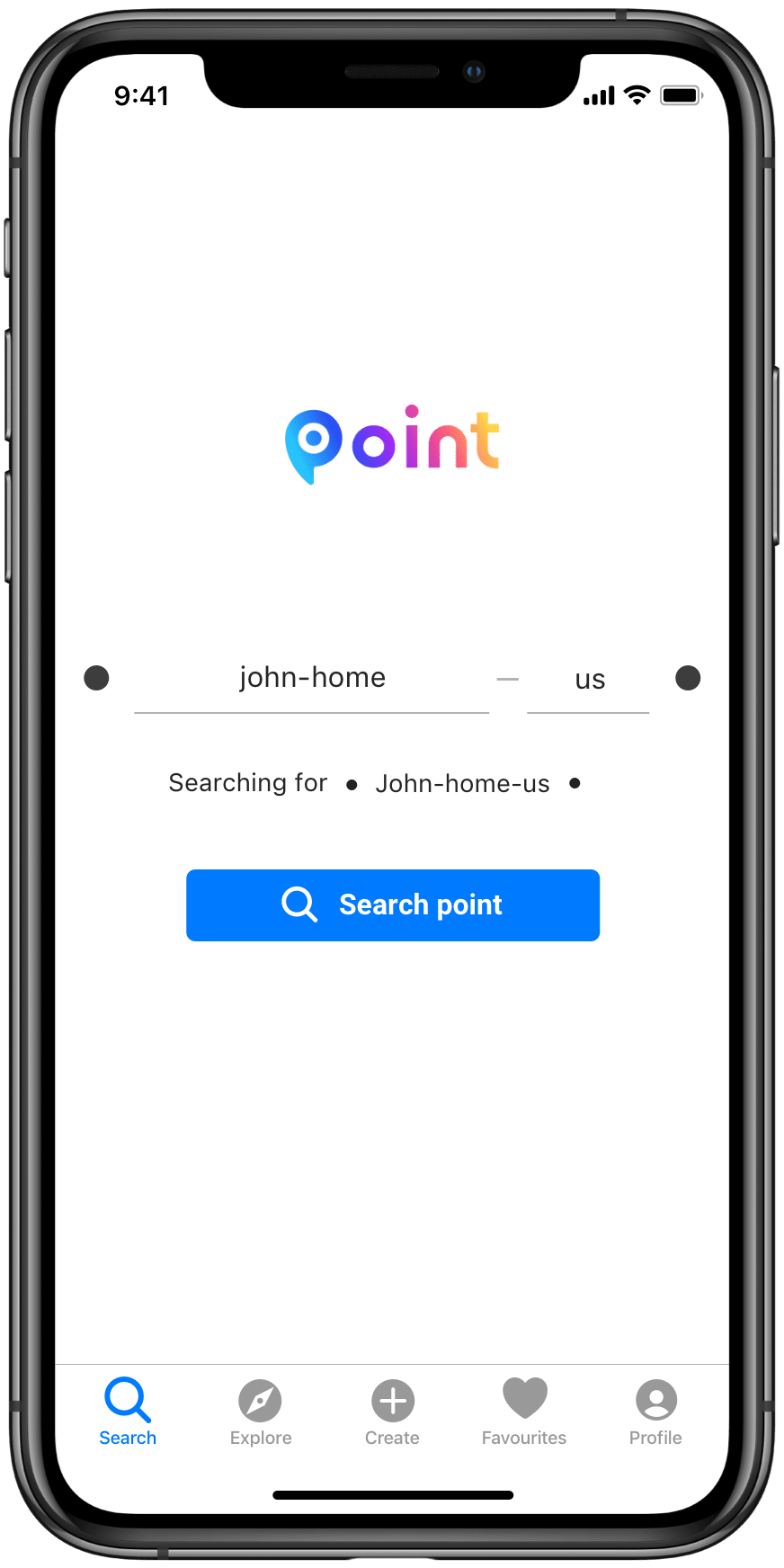 Point Search page mockup